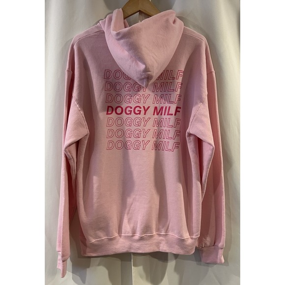Tops - Doggy MILF Pink Hoodie Doggy Issues Size Large